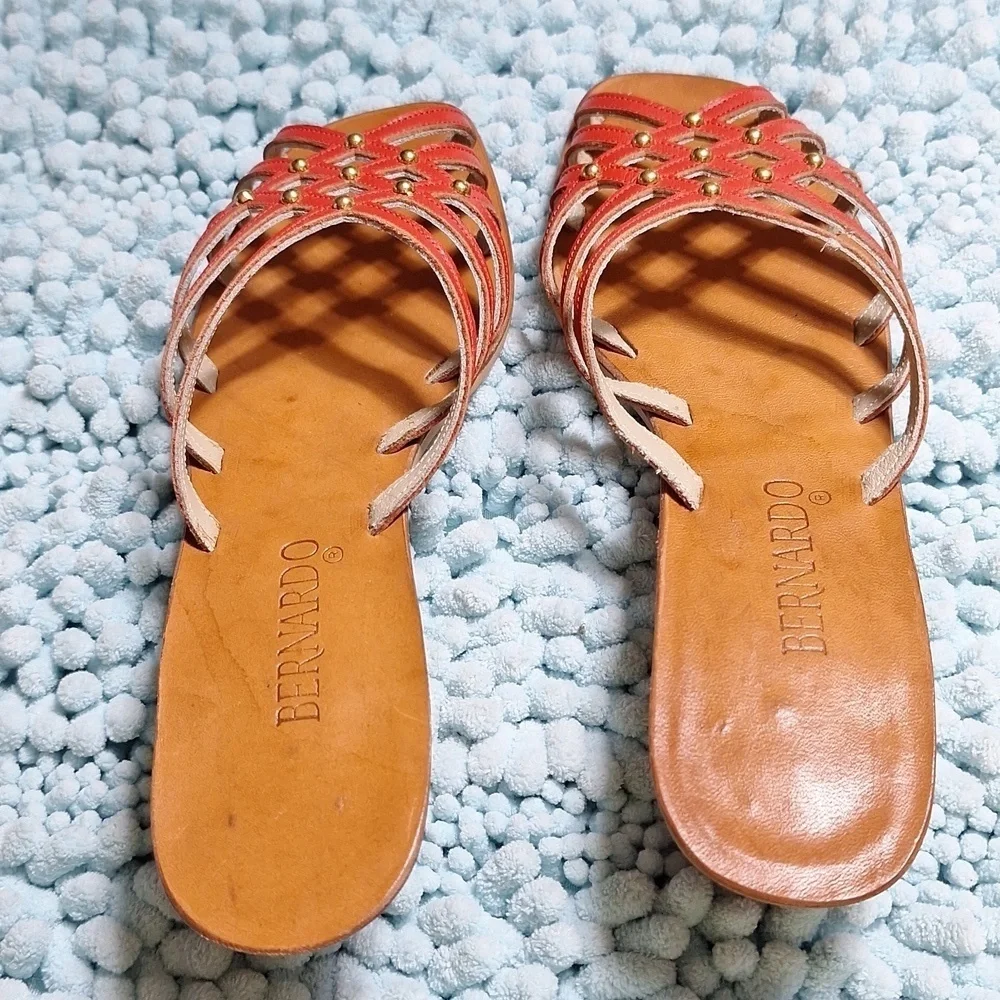 Bernardo  high quality red leather sandles, 7 1/2